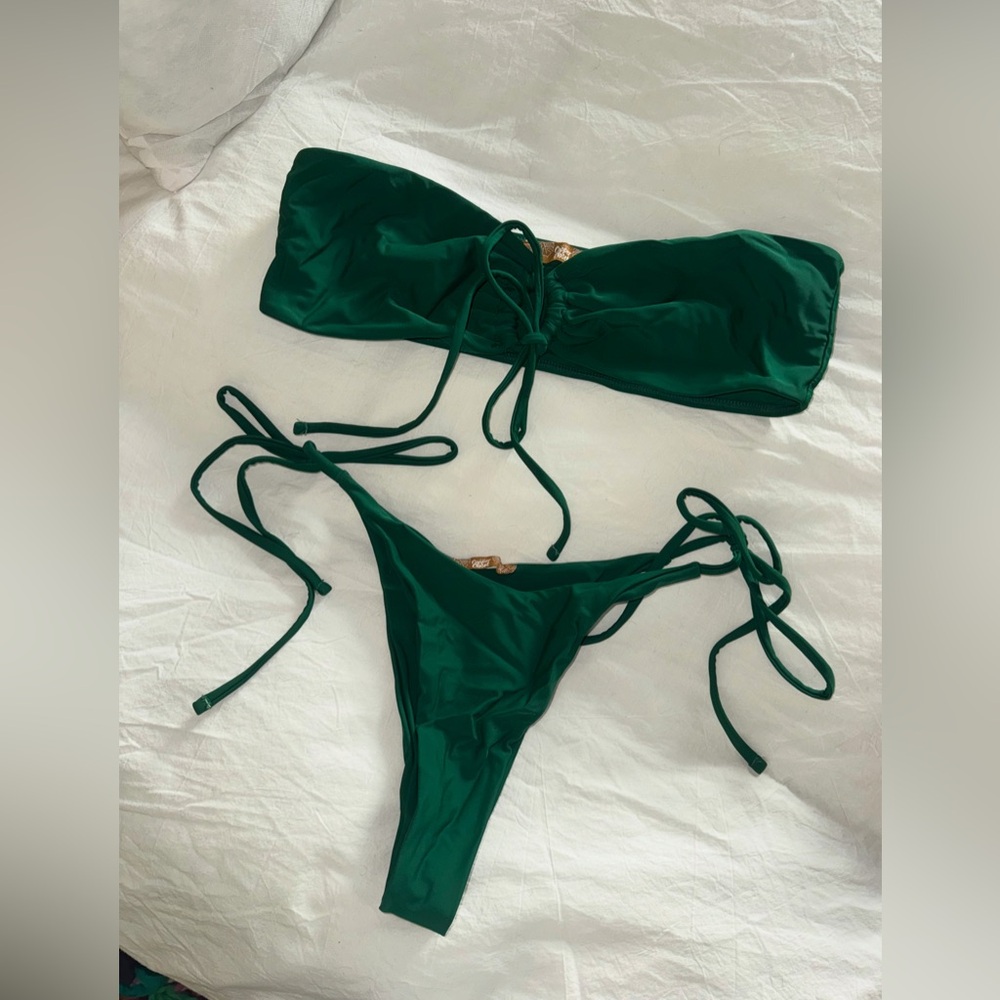 Emerald Green Bandeau Bikini Set